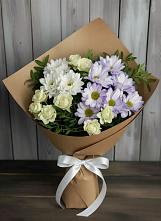 Букет цветов из:  Хризантемы и Розы #REPLACE_PRED# Восточной