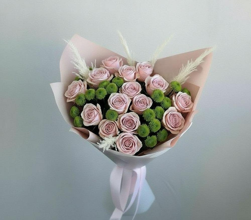 Букет цветов из: Розы и Хризантемы в Восточной