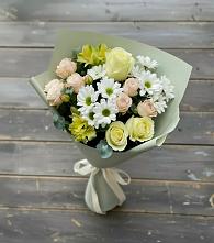 Букет цветов из:  Альстромерии, Розы и Хризантемы #REPLACE_PRED# Восточной