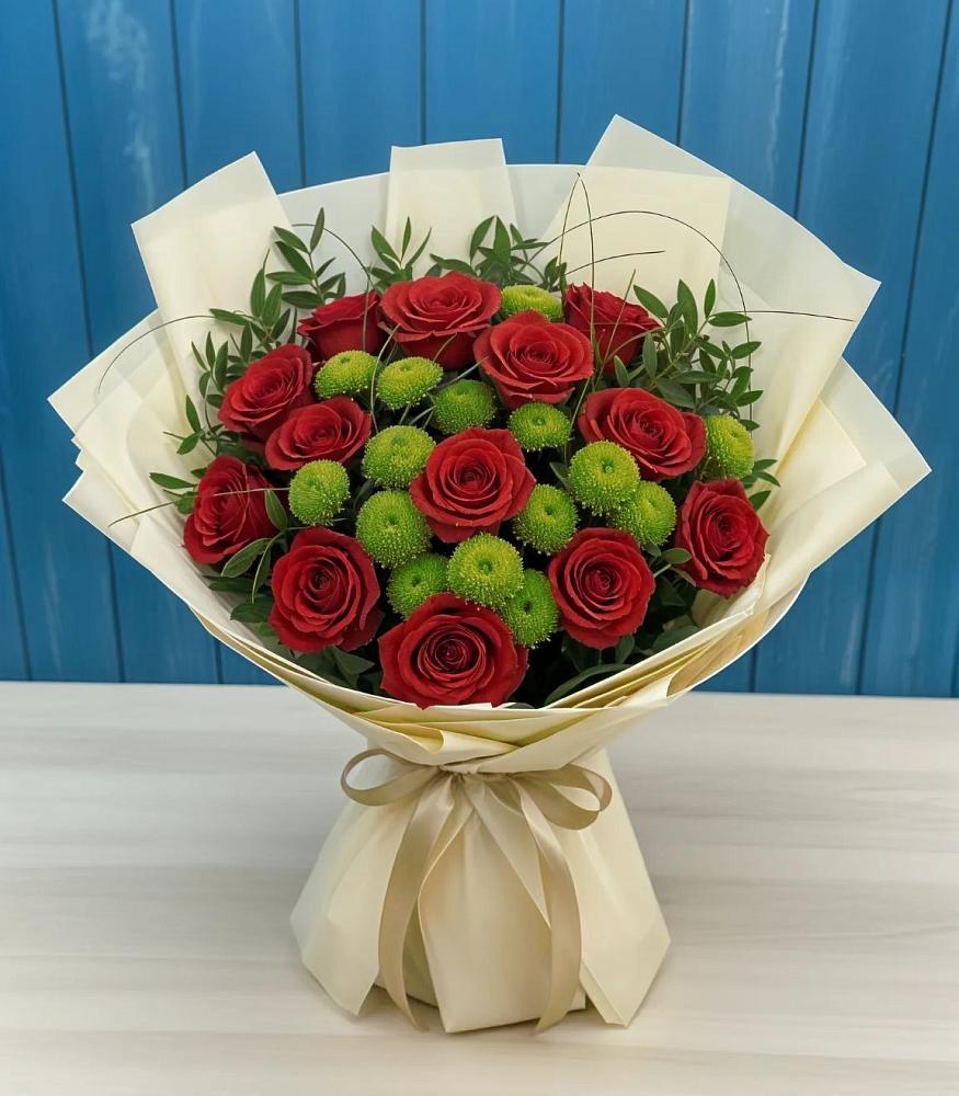 Букет цветов из: Розы и Хризантемы в Восточной