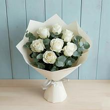 Букет Белые розы в Эвкалипте #REPLACE_PRED# Восточной